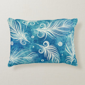 Hand Drawn Feathers: Seamless Pattern Accent Pillow