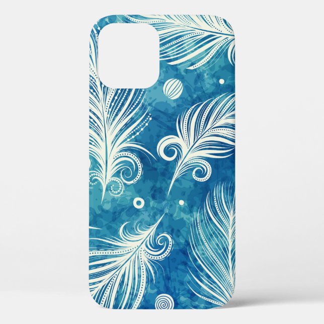 Hand Drawn Feathers: Seamless Pattern Case-Mate iPhone Case (Back)