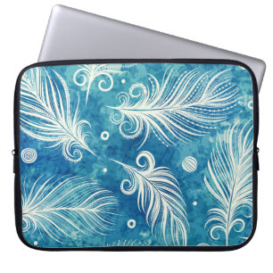 Hand Drawn Feathers: Seamless Pattern Laptop Sleeve