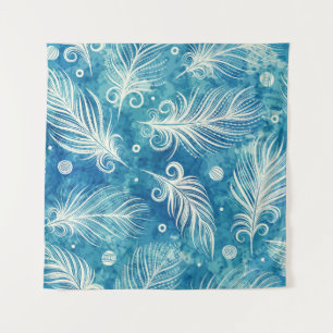 Hand Drawn Feathers: Seamless Pattern Tapestry