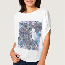 Hand Drawn Feminine Bella Canvas Flowy Circle Top