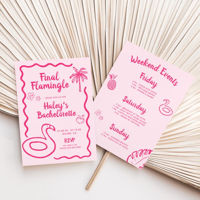 Hand Drawn Final Flamingle Bachelorette Invitation (Creator Uploaded)