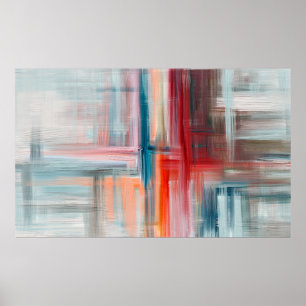 Hand drawn fine art painting. Oil on canvas, long Poster