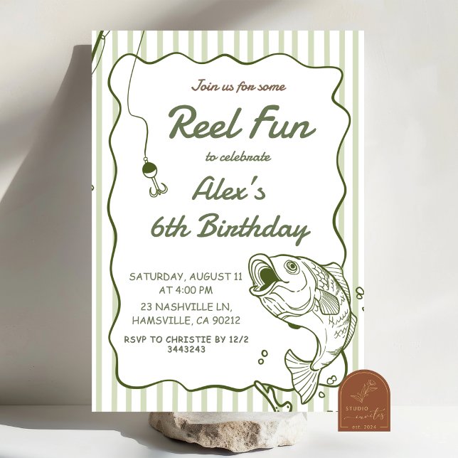 Hand Drawn Fishing Birthday Invitation (Creator Uploaded)
