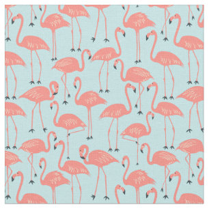 Hand-Drawn Flamingo   Tropical Sewing & Quilting Fabric