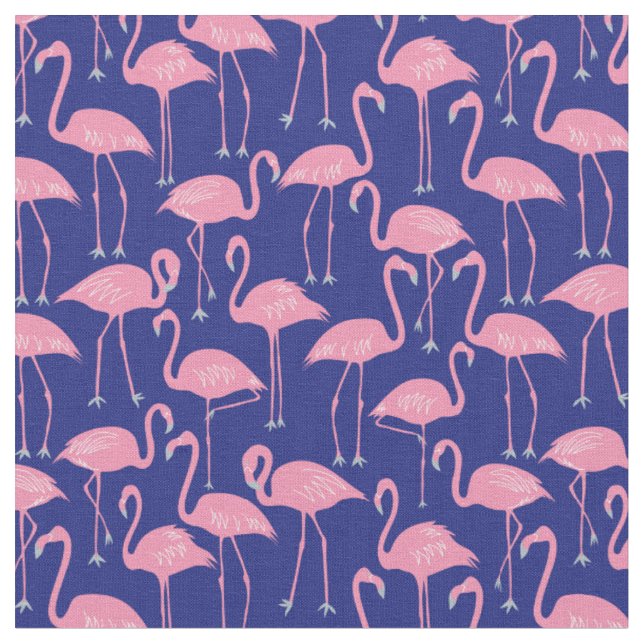 Hand-Drawn Flamingo | Tropical Sewing & Quilting Fabric (Close Up)