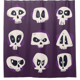 Hand drawn flat dia de muertos skulls collection s