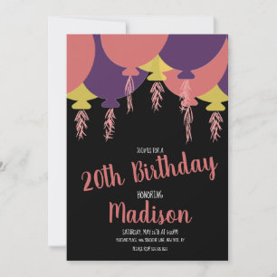 Hand Drawn Floating Balloon Any Age Invitation
