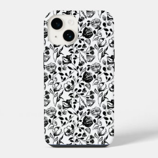 Hand Drawn Floral Black and White Case