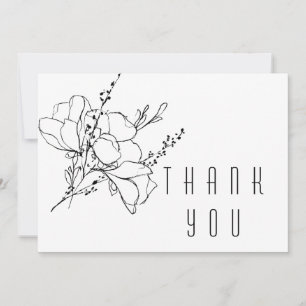 Hand-Drawn Floral II Spray Thank You Card