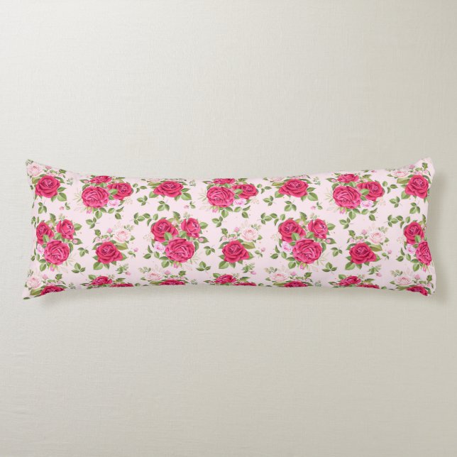 Hand Drawn Floral Leaves Seamless Pattern Body Pillow (Front)