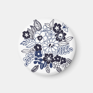 Hand Drawn Floral Motif Magnet