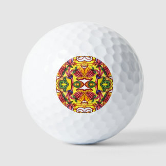 Hand Drawn: Floral Ornamental Elegance. Golf Balls