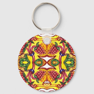 Hand Drawn: Floral Ornamental Elegance. Keychain