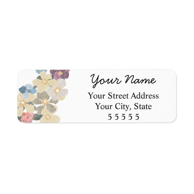 Hand Drawn Floral Return Address Labels (Front)