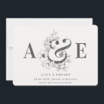 Hand drawn floral save the date<br><div class="desc">Hand drawn floral save the date card. With a handmade,  vintage feel and emphasis on the bride and grooms initials this save the date is sure to be many couple dream wedding look. Part of a wedding suite</div>