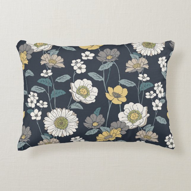 Hand-drawn floral, seamless artistic pattern. accent pillow (Front)