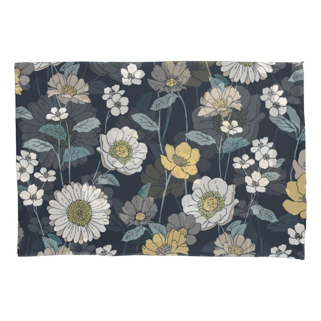 Hand-drawn floral, seamless artistic pattern. pillowcase (Front)