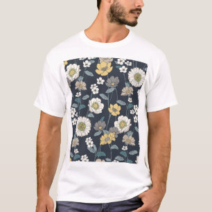 Hand-drawn floral, seamless artistic pattern. T-Shirt