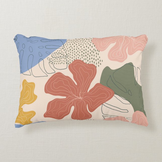Hand drawn floral seamless pattern,creative collag accent pillow (Front)