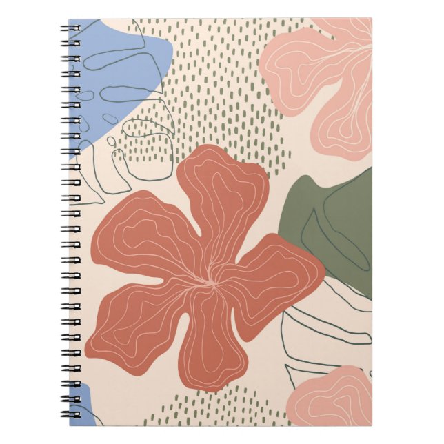 Hand drawn floral seamless pattern,creative collag notebook (Front)