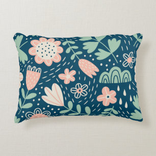 Hand drawn floral stilish fabric. Seamles pattern Accent Pillow