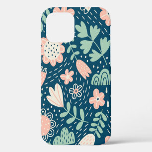 Hand drawn floral stilish fabric. Seamles pattern  iPhone 12 Case