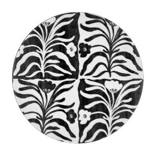 Hand Drawn Floral: Vintage Abstract Cutting Board