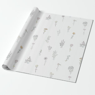 Hand drawn floral wrapping paper