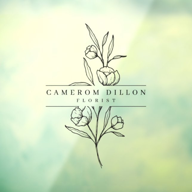 Hand Drawn Florist Flower Shop Business Window Cling (Sheet 3)