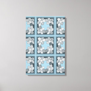 Hand Drawn Flower Lei Choose Any Colour Canvas Print
