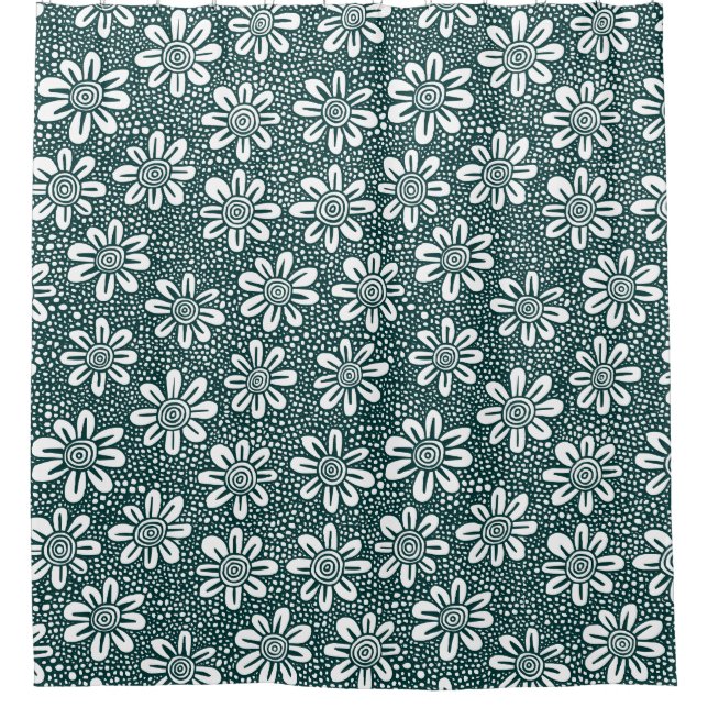 Hand Drawn Flower Pattern 140617 - Dark Green (Front)