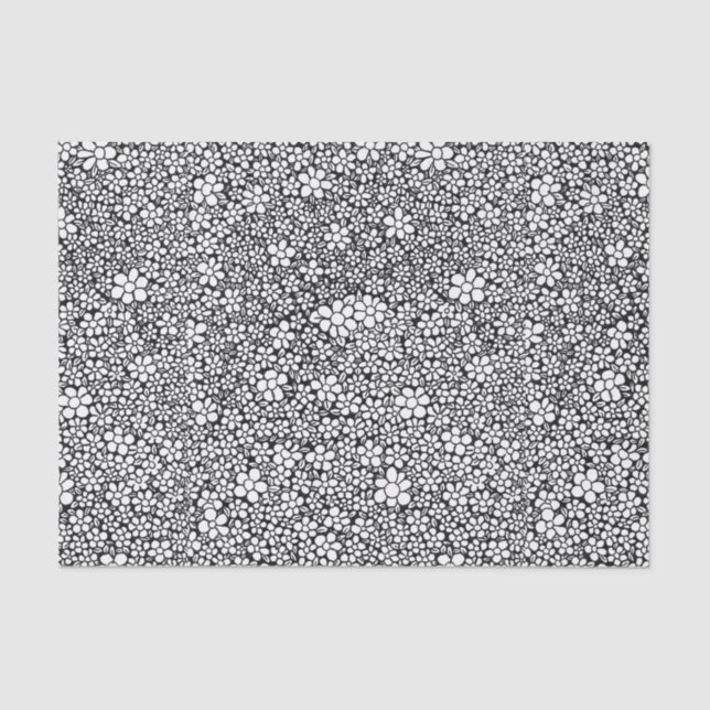 Hand Drawn Flower Pattern Tissue Paper (Front)