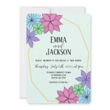 Hand-drawn Flower Wedding Invitation
