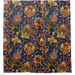 Hand Drawn Flowers: Colourful Navy Pattern