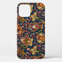 Hand Drawn Flowers: Colourful Navy Pattern