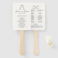 Hand Drawn Flutes Doodle Modern Wedding Program