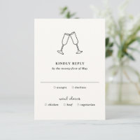 Hand Drawn Flutes Doodle Modern Wedding