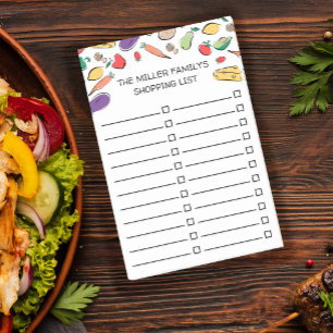 Hand-Drawn Food Checkbox Grocery List Post-it Notes