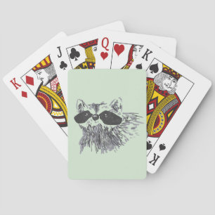 Hand-drawn Forest Animal Wildlife Raccoon Playing Cards