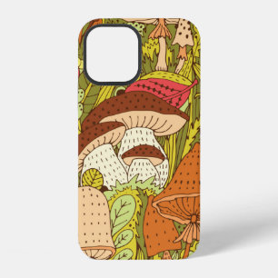 Hand drawn forest pattern with different types of  iPhone 12 case