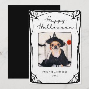 Hand Drawn Frame Web Happy Halloween Photo Card