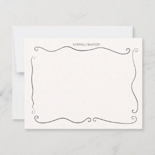 Hand Drawn French Blue Whimsical Personalized Card