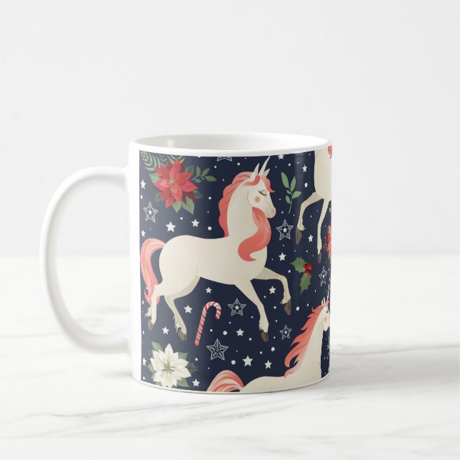 Hand drawn fresh lemon pattern on wood texture coffee mug (Left)