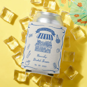 Hand Drawn Fresh Off the Market Bridal Shower Can Cooler