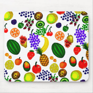 Hand Drawn Fruit Medley Pattern Mouse Pad