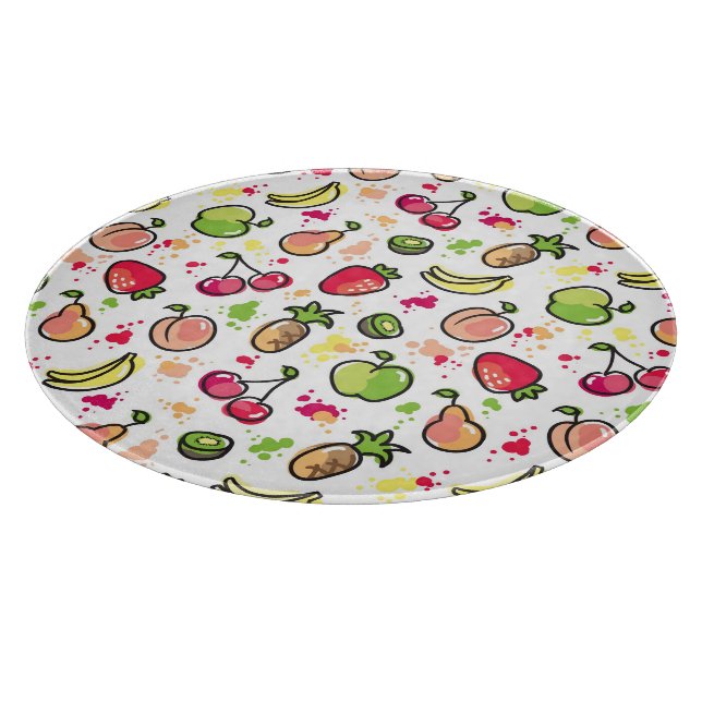 hand drawn fruits pattern cutting board (Corner)
