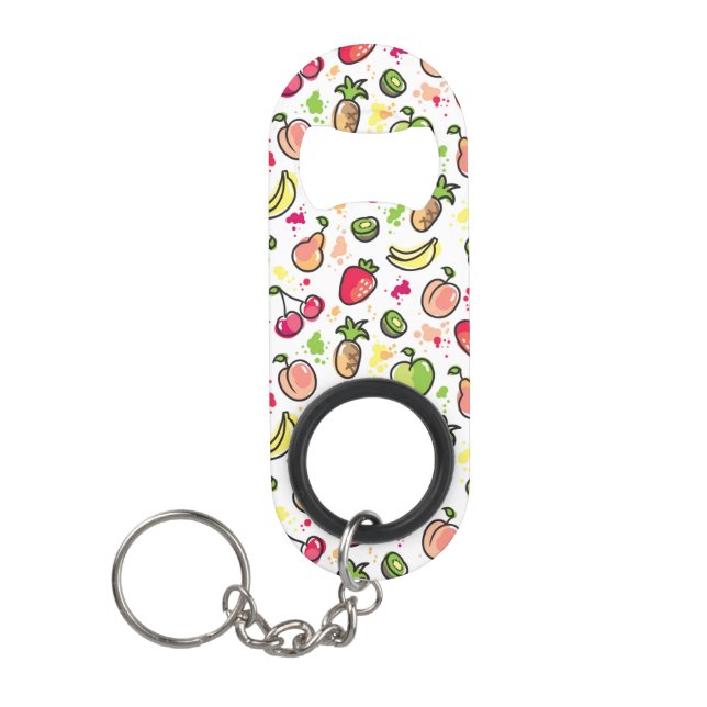 hand drawn fruits pattern mini bottle opener (Front)