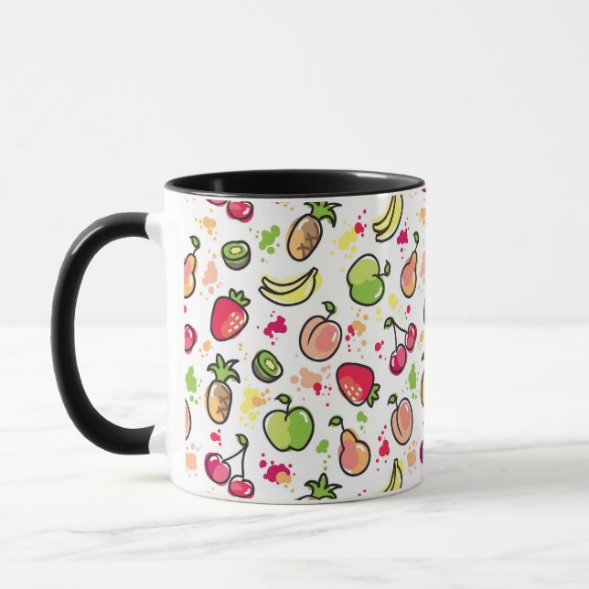 hand drawn fruits pattern mug (Left)