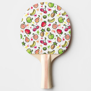 hand drawn fruits pattern ping pong paddle